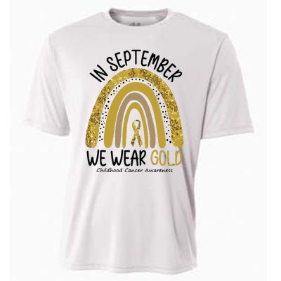 In September We Wear Gold Childhood Cancer Awareness Rainbow Cooling Performance Crew T-Shirt