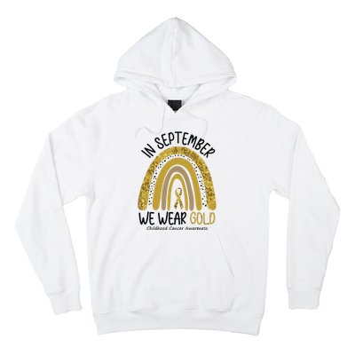 In September We Wear Gold Childhood Cancer Awareness Rainbow Hoodie