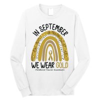 In September We Wear Gold Childhood Cancer Awareness Rainbow Long Sleeve Shirt