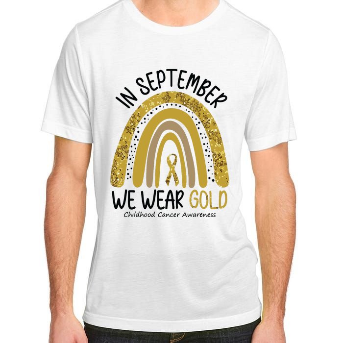 In September We Wear Gold Childhood Cancer Awareness Rainbow Adult ChromaSoft Performance T-Shirt