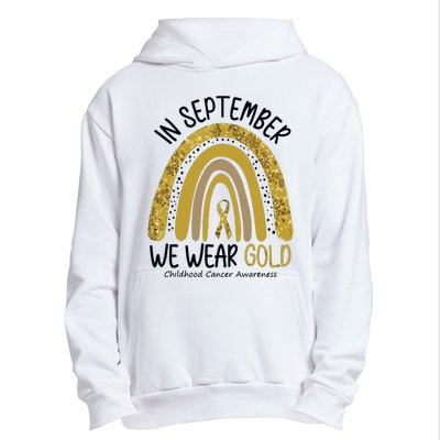 In September We Wear Gold Childhood Cancer Awareness Rainbow Urban Pullover Hoodie