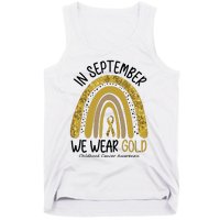 In September We Wear Gold Childhood Cancer Awareness Rainbow Tank Top