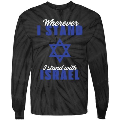 I Stand With Israel Pray For Israel Tie-Dye Long Sleeve Shirt