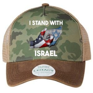 I Stand With Israel I Stand With Israel America Flag Design Legacy Tie Dye Trucker Hat