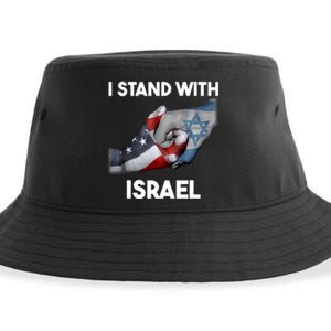 I Stand With Israel I Stand With Israel America Flag Design Sustainable Bucket Hat