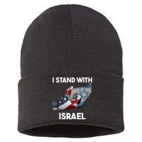 I Stand With Israel I Stand With Israel America Flag Design Sustainable Knit Beanie