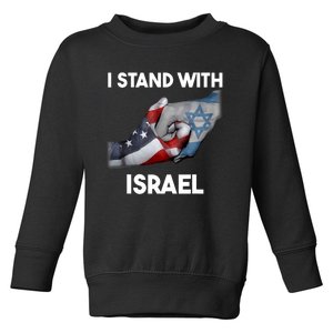 I Stand With Israel I Stand With Israel America Flag Design Toddler Sweatshirt