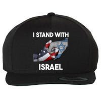 I Stand With Israel I Stand With Israel America Flag Design Wool Snapback Cap