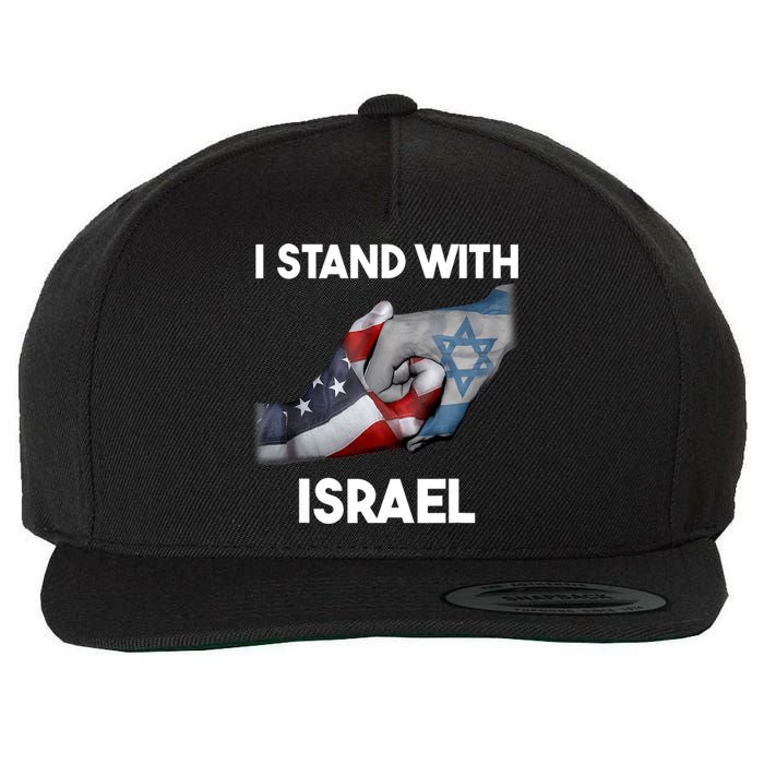 I Stand With Israel I Stand With Israel America Flag Design Wool Snapback Cap