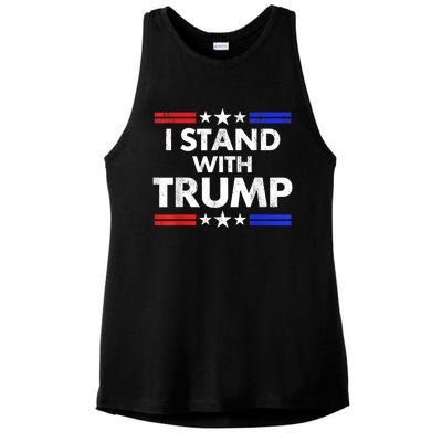 I Stand With Trump Ladies PosiCharge Tri-Blend Wicking Tank