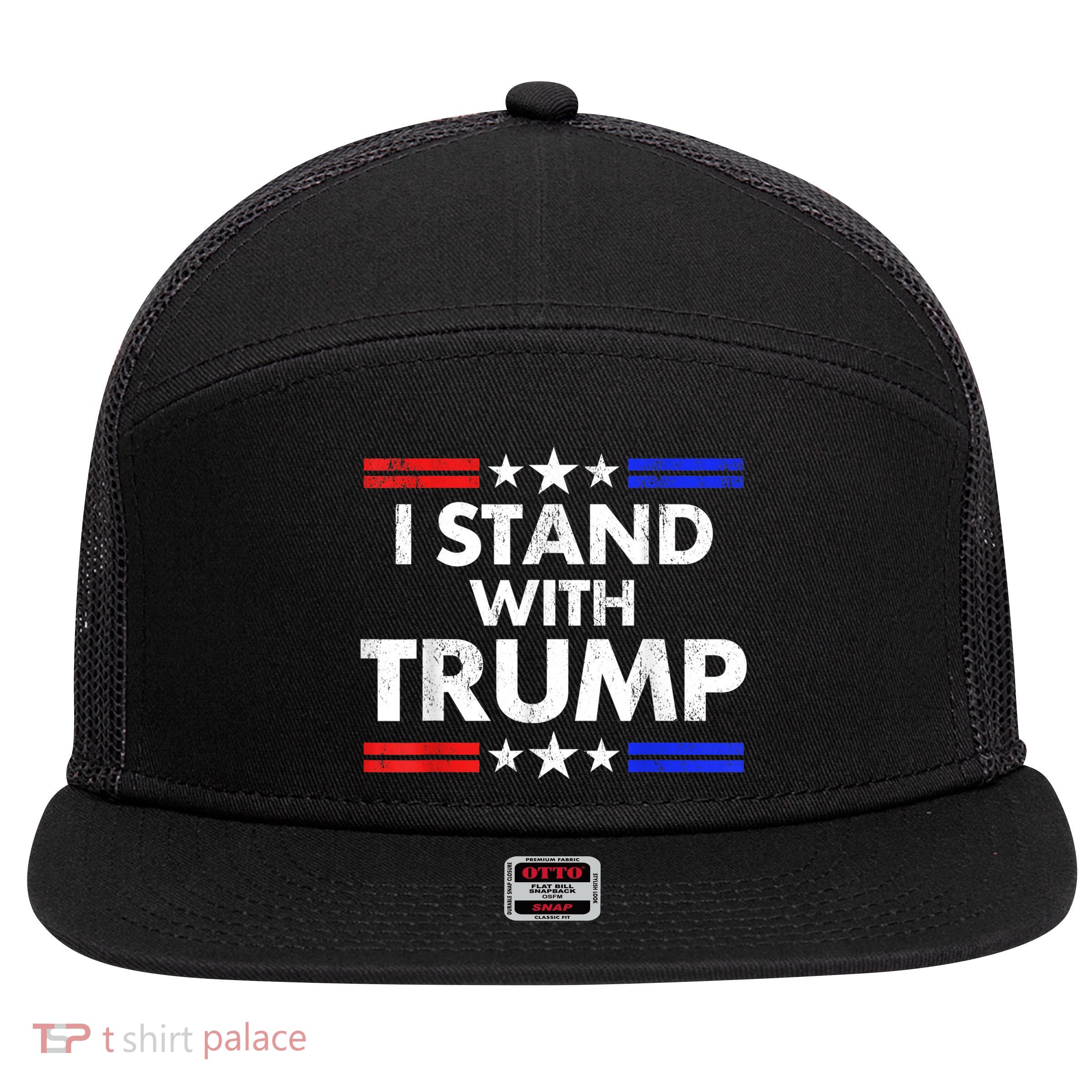 I Stand With Trump 7 Panel Mesh Trucker Snapback Hat