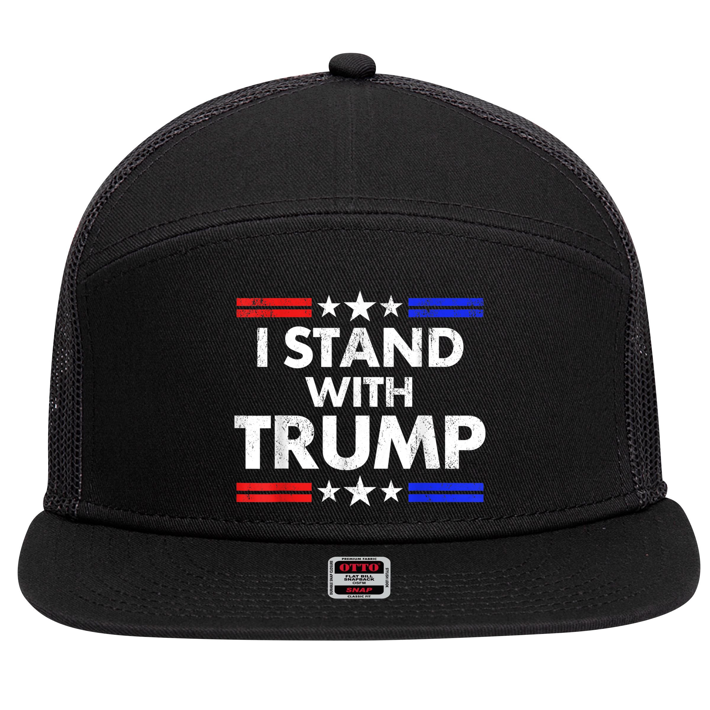 I Stand With Trump 7 Panel Mesh Trucker Snapback Hat