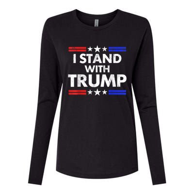 I Stand With Trump Womens Cotton Relaxed Long Sleeve T-Shirt