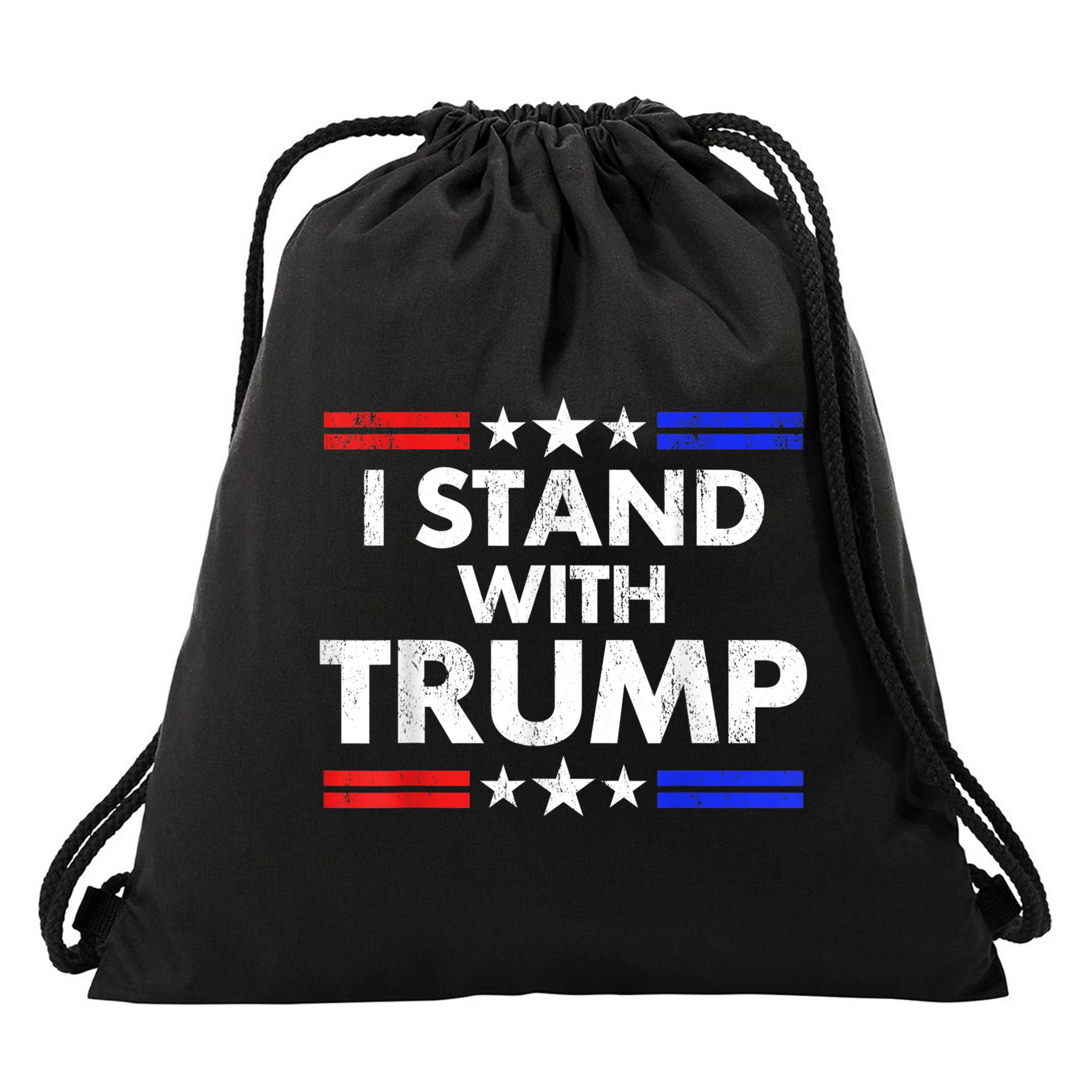 I Stand With Trump Drawstring Bag