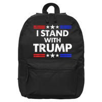 I Stand With Trump 16 in Basic Backpack