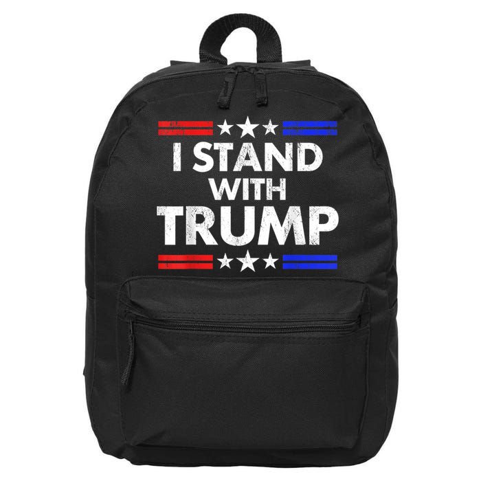 I Stand With Trump 16 in Basic Backpack