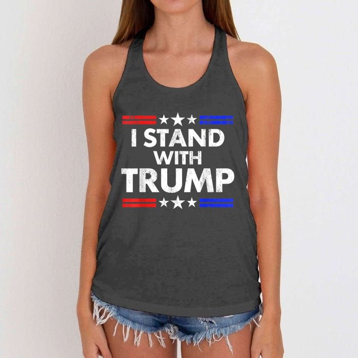 I Stand With Trump Women's Knotted Racerback Tank