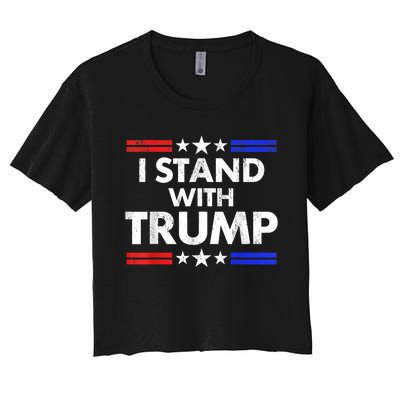 I Stand With Trump Women's Crop Top Tee