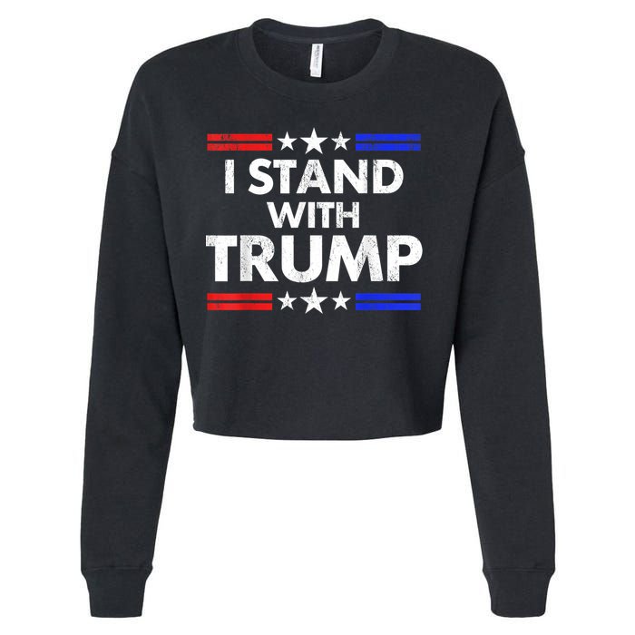 I Stand With Trump Cropped Pullover Crew