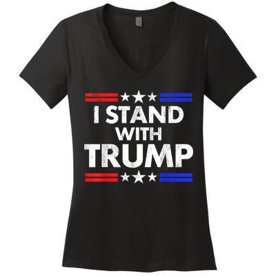 I Stand With Trump Women's V-Neck T-Shirt