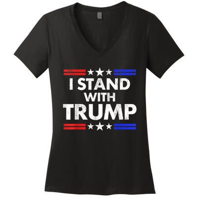 I Stand With Trump Women's V-Neck T-Shirt