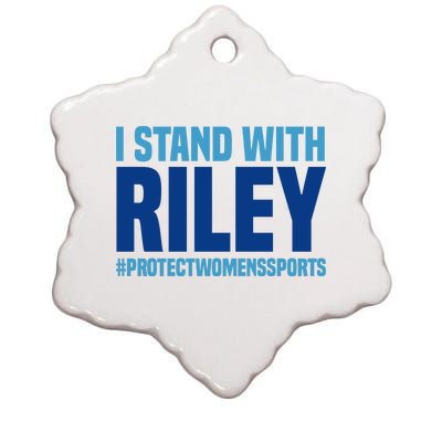 I Stand With Riley Gaines Protect Womens Sports Ceramic Star Ornament