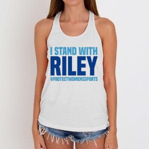 I Stand With Riley Gaines Protect Womens Sports Women's Knotted Racerback Tank