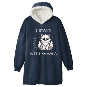 I Stand With Kamala Harris Cat Ladies Madam President Hooded Wearable Blanket