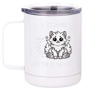 I Stand With Kamala Harris Cat Ladies Madam President 12 oz Stainless Steel Tumbler Cup