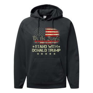 I Stand With Donald Trump 2024 Support Take America Back Performance Fleece Hoodie