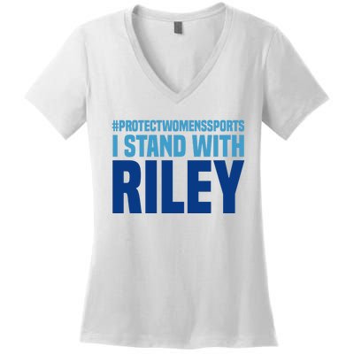 I Stand With Riley Gaines Protect Womens Sports Women's V-Neck T-Shirt