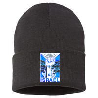 I Stand With Israel Israeli Flag Israel Star Of David Israel Strong Sustainable Knit Beanie