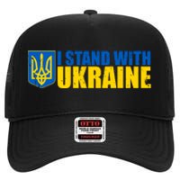 I Stand With Ukraine War High Crown Mesh Back Trucker Hat