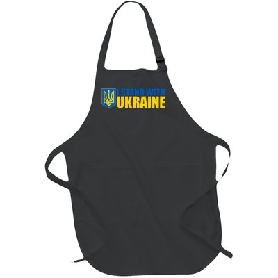 I Stand With Ukraine War Full-Length Apron With Pockets