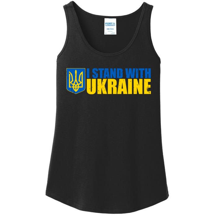 I Stand With Ukraine War Ladies Essential Tank