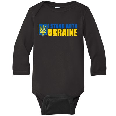 I Stand With Ukraine War Baby Long Sleeve Bodysuit