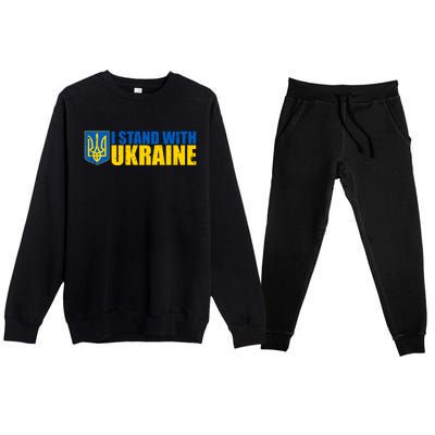 I Stand With Ukraine War Premium Crewneck Sweatsuit Set