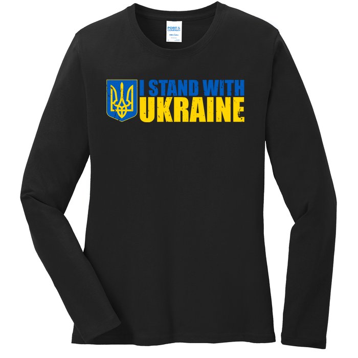 I Stand With Ukraine War Ladies Long Sleeve Shirt