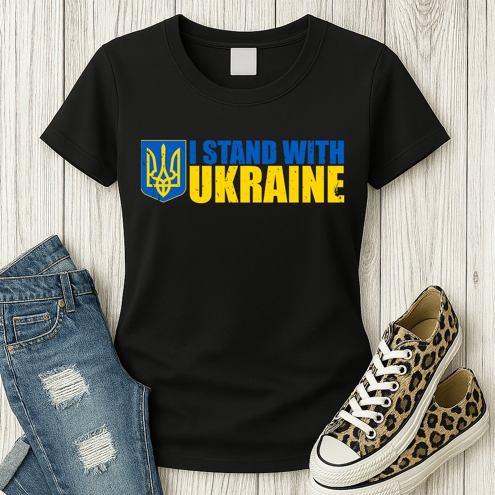 I Stand With Ukraine War Womens T-Shirt