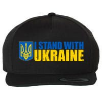 I Stand With Ukraine War Wool Snapback Cap