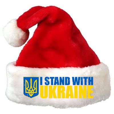 I Stand With Ukraine War Premium Christmas Santa Hat