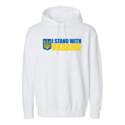 I Stand With Ukraine War Garment-Dyed Fleece Hoodie