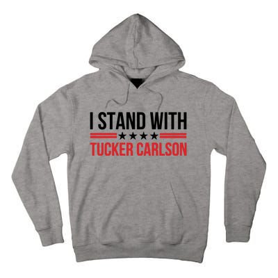 I Stand With Tucker Carlson Vintage American Flag Tall Hoodie