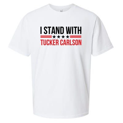 I Stand With Tucker Carlson Vintage American Flag Sueded Cloud Jersey T-Shirt