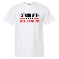 I Stand With Tucker Carlson Vintage American Flag Garment-Dyed Heavyweight T-Shirt