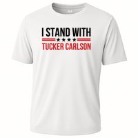 I Stand With Tucker Carlson Vintage American Flag Cooling Performance Crew T-Shirt