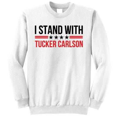 I Stand With Tucker Carlson Vintage American Flag Sweatshirt