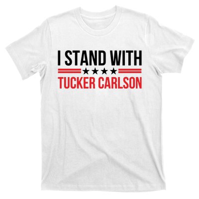 I Stand With Tucker Carlson Vintage American Flag T-Shirt