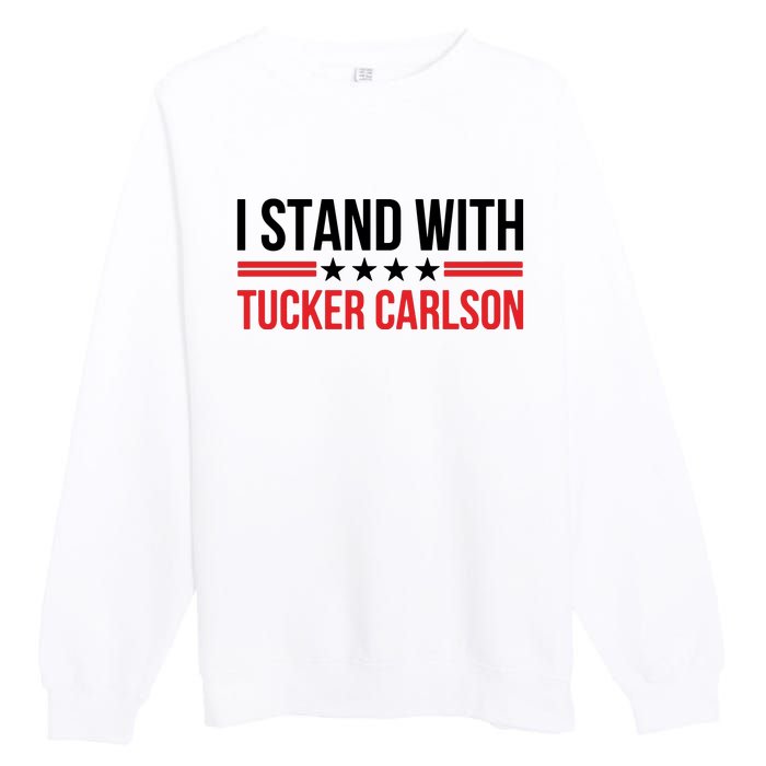 I Stand With Tucker Carlson Vintage American Flag Premium Crewneck Sweatshirt