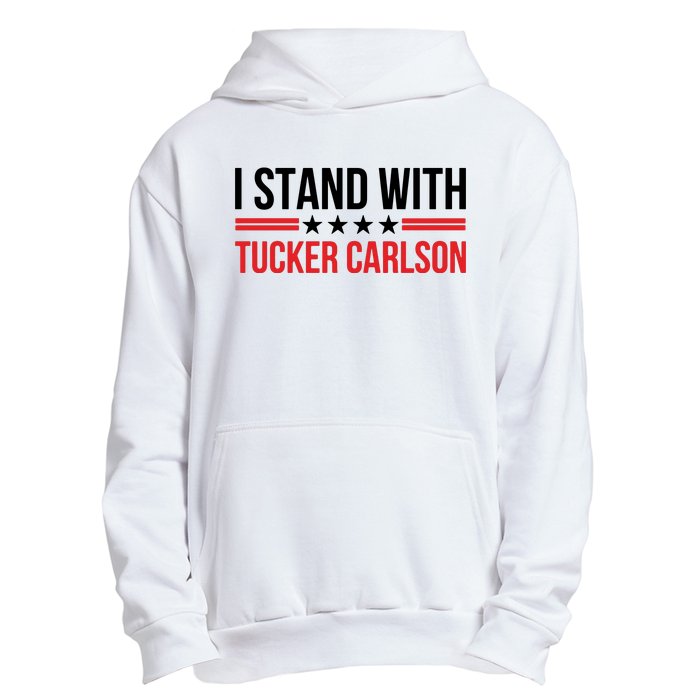 I Stand With Tucker Carlson Vintage American Flag Urban Pullover Hoodie